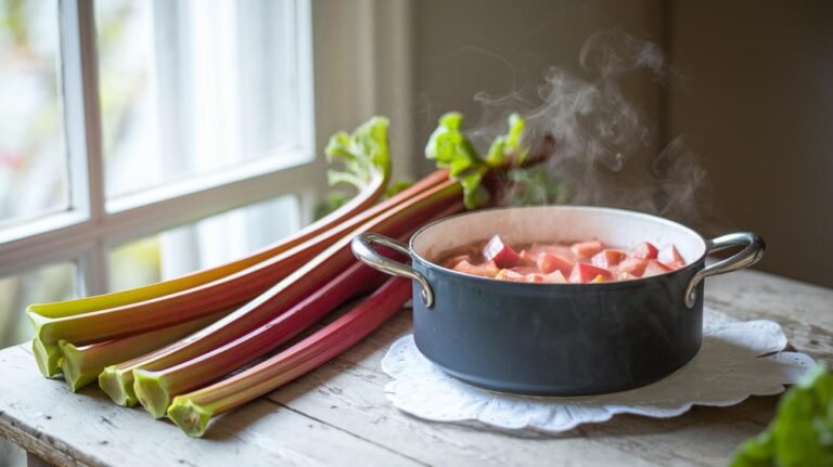 Combien de minutes pour que la rhubarbe soit bien tendre ?
