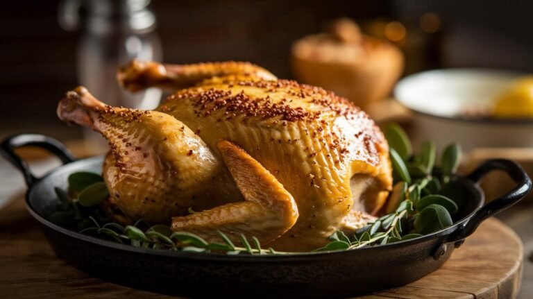 Combien de minutes pour que le poulet soit bien doré au four ?